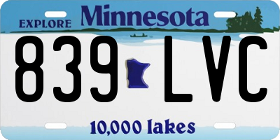 MN license plate 839LVC