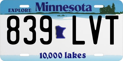MN license plate 839LVT