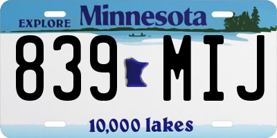 MN license plate 839MIJ