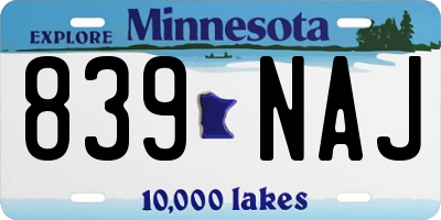 MN license plate 839NAJ