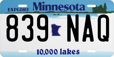 MN license plate 839NAQ