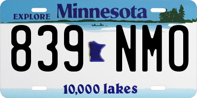 MN license plate 839NMO
