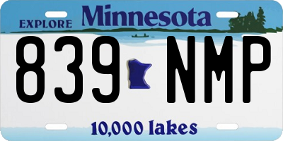 MN license plate 839NMP