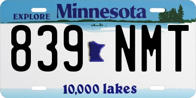 MN license plate 839NMT