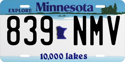 MN license plate 839NMV