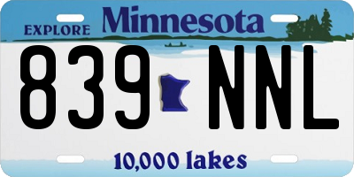 MN license plate 839NNL