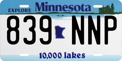 MN license plate 839NNP