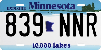 MN license plate 839NNR