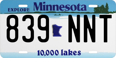 MN license plate 839NNT