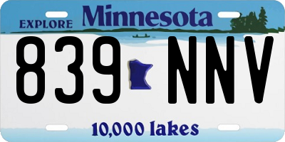 MN license plate 839NNV