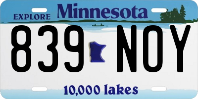 MN license plate 839NOY
