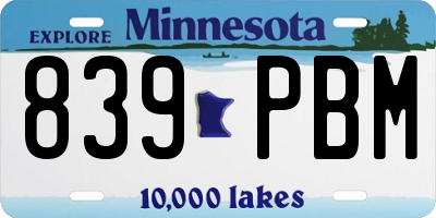 MN license plate 839PBM