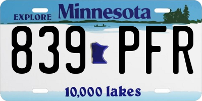 MN license plate 839PFR