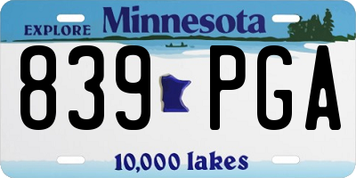 MN license plate 839PGA