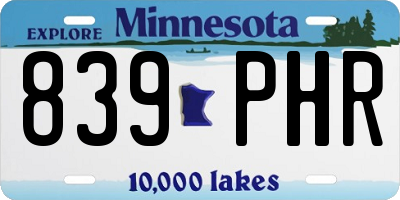 MN license plate 839PHR