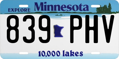 MN license plate 839PHV