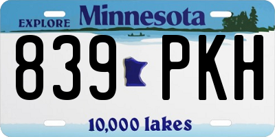 MN license plate 839PKH