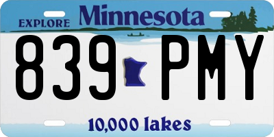MN license plate 839PMY