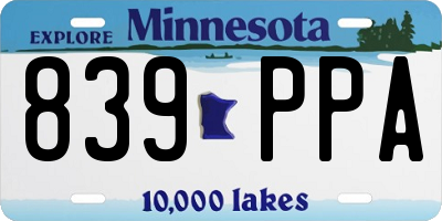 MN license plate 839PPA