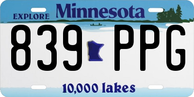 MN license plate 839PPG