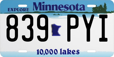 MN license plate 839PYI