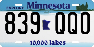 MN license plate 839QQO