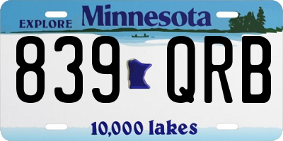 MN license plate 839QRB