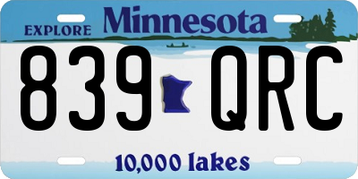 MN license plate 839QRC