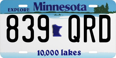 MN license plate 839QRD