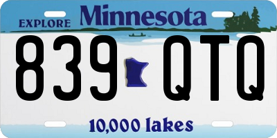 MN license plate 839QTQ