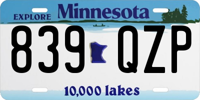 MN license plate 839QZP