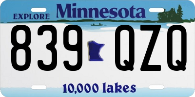 MN license plate 839QZQ