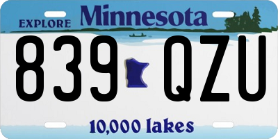 MN license plate 839QZU