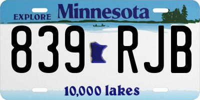 MN license plate 839RJB