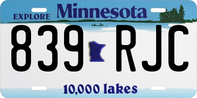 MN license plate 839RJC
