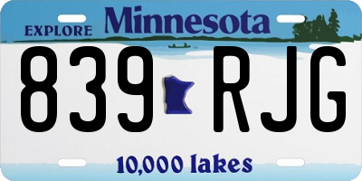 MN license plate 839RJG