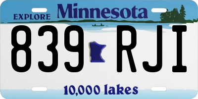 MN license plate 839RJI