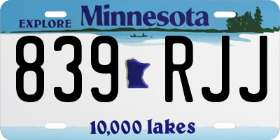 MN license plate 839RJJ