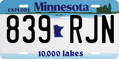 MN license plate 839RJN