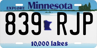 MN license plate 839RJP
