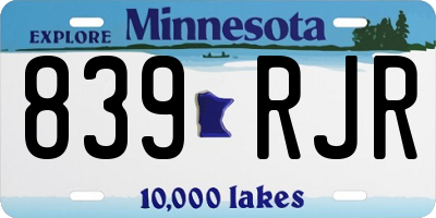 MN license plate 839RJR