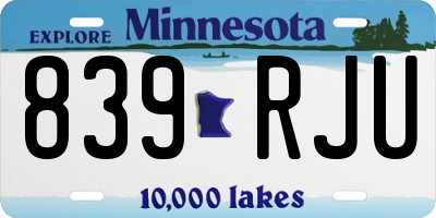 MN license plate 839RJU