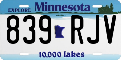 MN license plate 839RJV