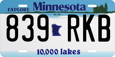 MN license plate 839RKB