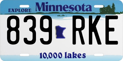 MN license plate 839RKE
