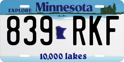 MN license plate 839RKF