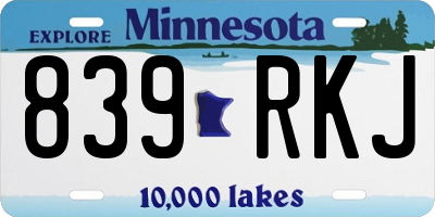 MN license plate 839RKJ
