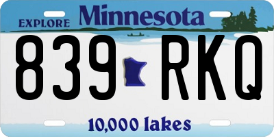MN license plate 839RKQ