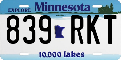 MN license plate 839RKT