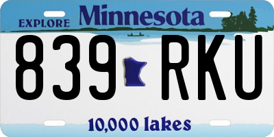 MN license plate 839RKU